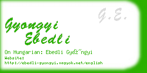 gyongyi ebedli business card